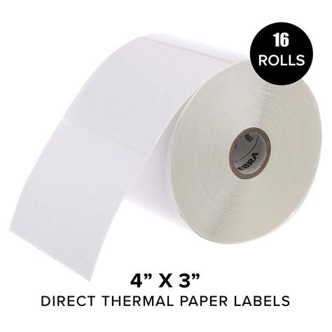 zebra 4x3 direct thermal all-temp adhesive non-rfid peel-off labels|zebra thermal transfer label.